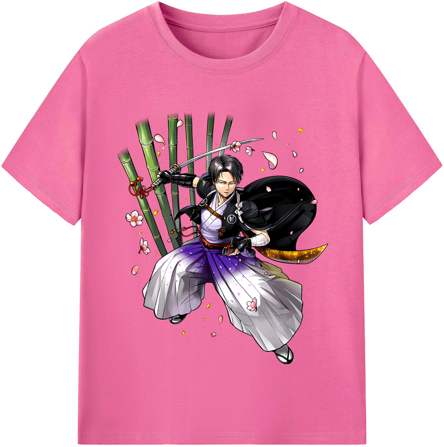 （画像用） 進撃の巨人 リヴァイ·アッカーマン Attack on Titan Levi Ackerman レディースカジュアルプリントTシャツ（綿100％）